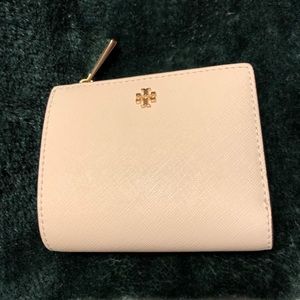 TORY BURCH Ivory Robinson Leather Mini Snap Wallet